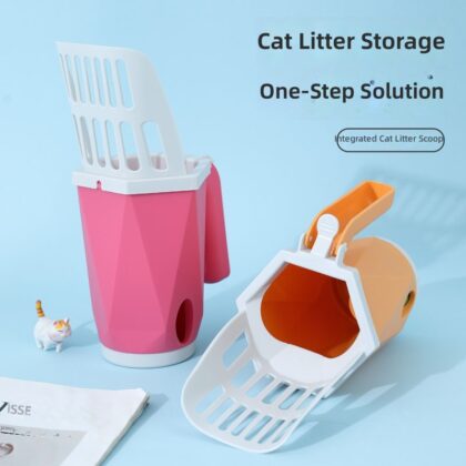 New one-piece pp cat litter shovel garbage bag combination set cat and dog pet stool picking artifact Amazon wholesale