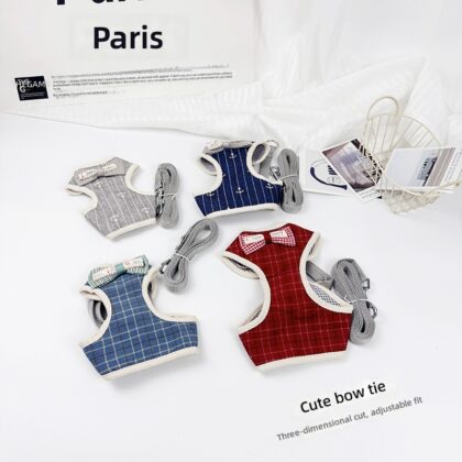 Korean-style dog traction rope cat walking rope dog anti-break chain comfortable material cute vest dog rope manufacturers