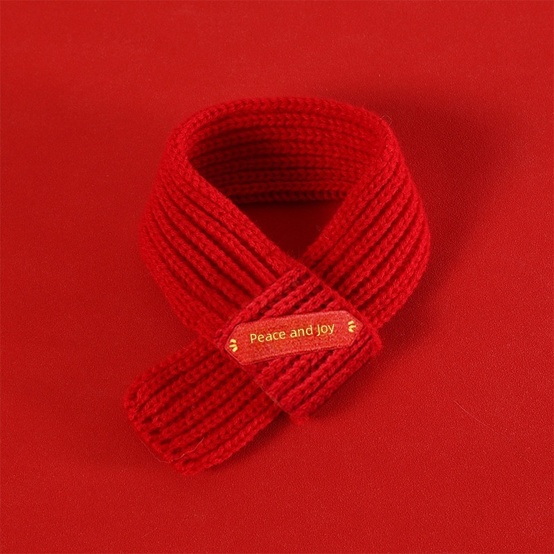 Maoming New Year Scarf Pet Scarf Red Warm Chinese Style Slippery Scarf Bib Dog New Year Scarf Wholesale - Image 6