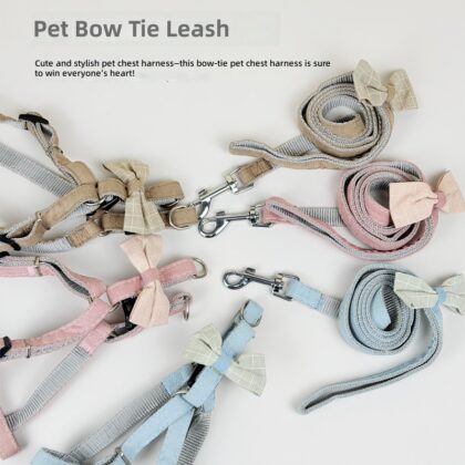 New pet leash bow leash cat leash chest strap dog leash manufacturers wholesale