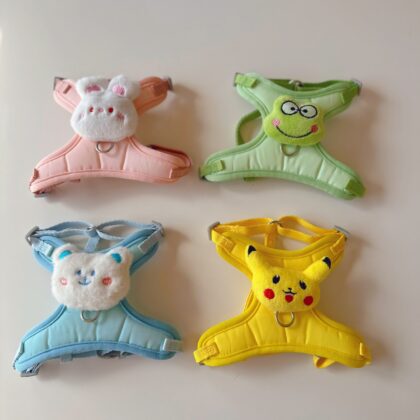 Pet Leash Adjustable Cat Walking Rope Cartoon Cute Going Out Vest Dog Walking Rope Chest Strap