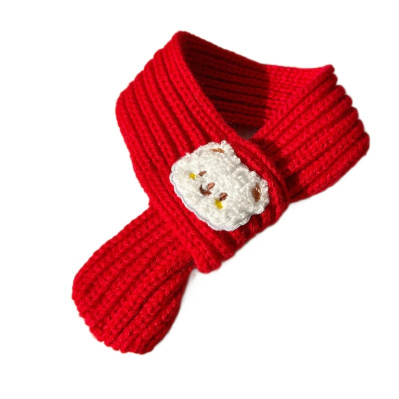 Maoming New Year Scarf Pet Scarf Red Warm Chinese Style Slippery Scarf Bib Dog New Year Scarf Wholesale - Image 5