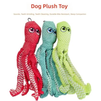Cross-border Pet Toy Dog Toy Plush Material Simulation Ring Paper Octopus Modeling Toy Companion Puppy Interaction
