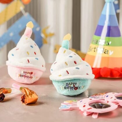 Cross-border Pet Plush Toy Birthday Cake Dog Voice Molar Cake Toy Cute Interactive Cat Toy