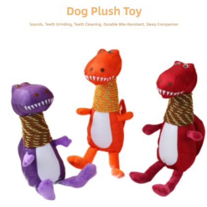 Cross-border Pet Toy Dog Toy Plush Material Simulation Around Neck Dinosaur Modeling Toy Companion Puppy Interaction