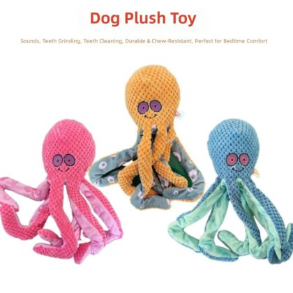 Cross-border Pet Toy Dog Toy Plush Material Simulation Ring Paper Octopus Modeling Toy Companion Puppy Interaction