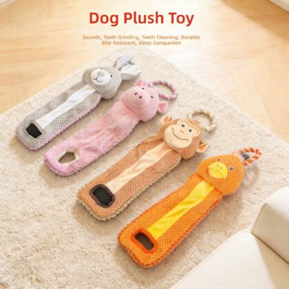 Cross-border pet toy dog plush material simulation tug-of-war series modeling accompany puppy interactive sound toys