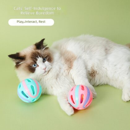Dog Toy Sound Ball - Plastic Interactive Ring Ball for Cats & Dogs