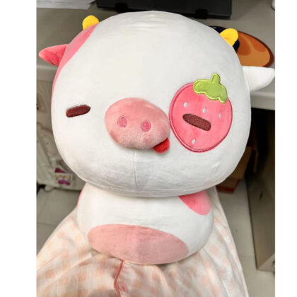 Cute Strawberry Cattle Plush Toy Cute Strawberry Cow Pillow Strawberry Pig Plush Toy Pillow Best Friend