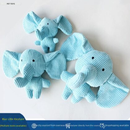 Dog Plush Toy Elephant Corn Fleece Wear-resistant Molar Bite-resistant Sound-resistant Toy Cartoon Animal Cat Doll