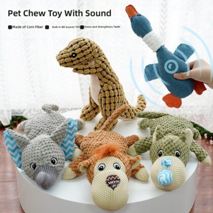 Dog Plush Toy Bite Resistant Molar Interactive Solving Sounding Toy Pet Molar Bite Toy Spot