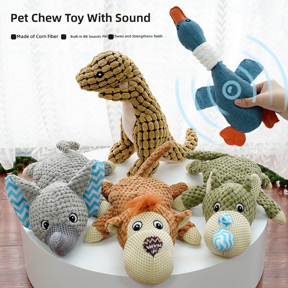 Dog Plush Toy Bite Resistant Molar Interactive Solving Sounding Toy Pet Molar Bite Toy Spot