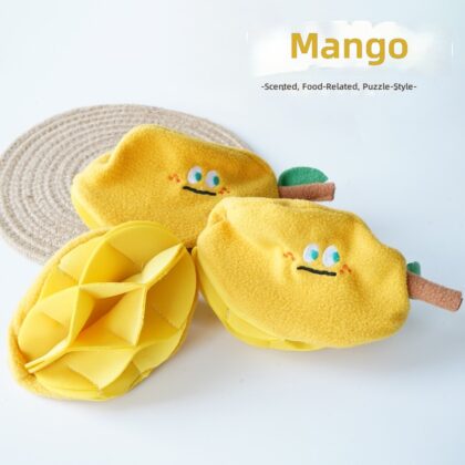 Dog Plush Toy Mango-shaped Pet Smell Pad Training Decompression and Puzzle-relief Interactive Hidden Food Toy