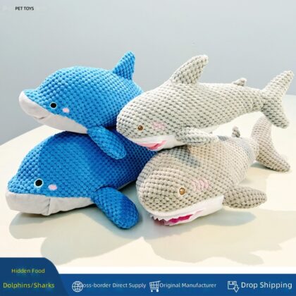 Dolphin Dog Toy Hidden Food Smell Training Dog Puzzle Decompression Training Pet Products Vocalization Bite Resistant Pet Doll