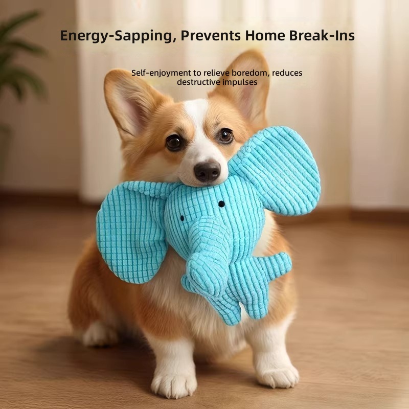 Interactive Dog Toys for Small Breeds - Blue Elephant & Animal Shaped Chew Toys - Image 3