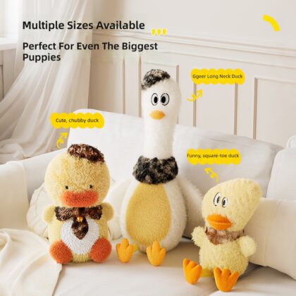 Dental Toys for Small Dogs - Chew-Resistant Plush Ducks with Sounds