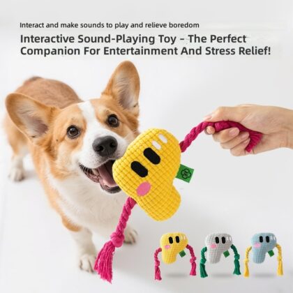 Kimpets Puppy Teething Toys - Letter P Chew & Sound Toy for Dogs