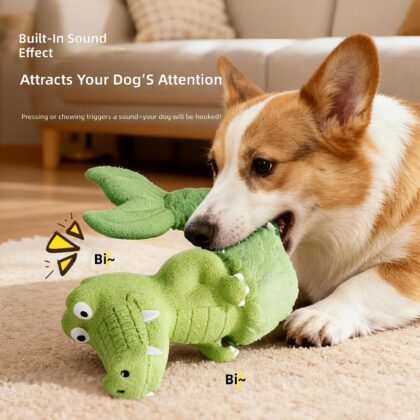 Latex crocodile environmental protection bite-resistant dog toy dog bite sound toy consumes physical strength self-hi boredom relief artifact