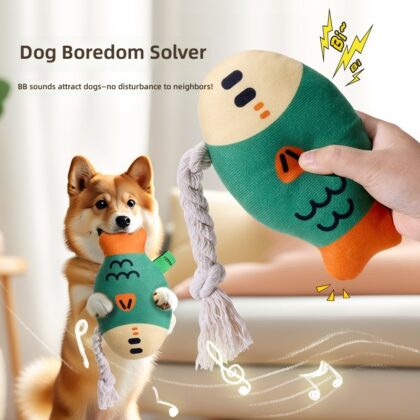 New simulation fat head fish molars teeth cleaning self-hi to relieve boredom sound bite dog toys pet toys wholesale