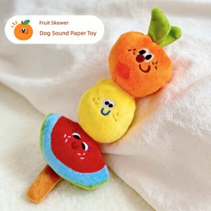 Original ringing paper dog toy plush sounding fruit candied haws series Korean pet supplies interactive relief manufacturers