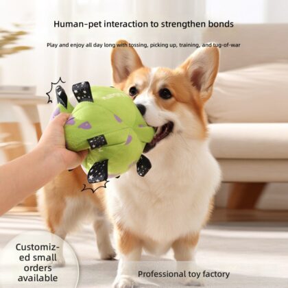 Dog Toy Sound Ball - Plush Chew Toy for Dogs, Green, Purple, Pink