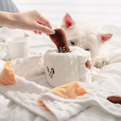 Pet Hidden Food Smelling Toy White Roll Paper Feces Picking Toy bb Voice Interactive Molar Bite Resistant Dog Toy
