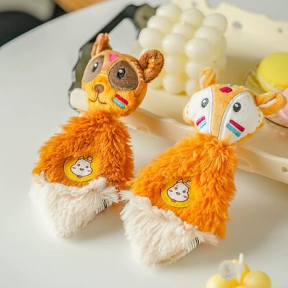 Pet Plush Toy Dog Vocal bbcall Molar Teeth Resistant Bite Self-relief Toy Fox Raccoon Vocal Toy