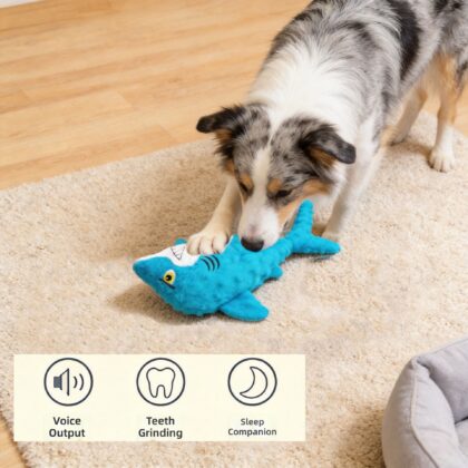 Pet Toy Dog Plush Material Simulation Ring Paper Shark Shape Accompanying Puppy Interactive Material Safety Instructions