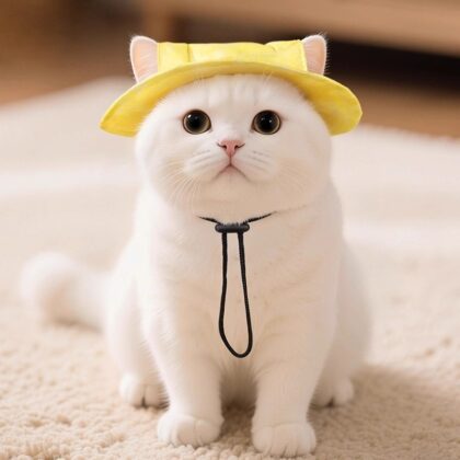 Cat Hat Cute Exposed Ears Dog Summer Sun Protection Sun Hat German Cat British Short Pet Kitten Fisherman Hat