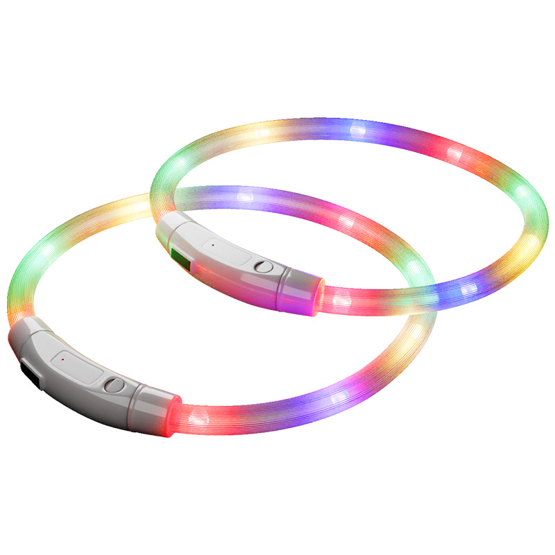 Dog luminous collar night anti-lost waterproof USB charging colorful pet collar can be DIY cutting supplies - Image 5
