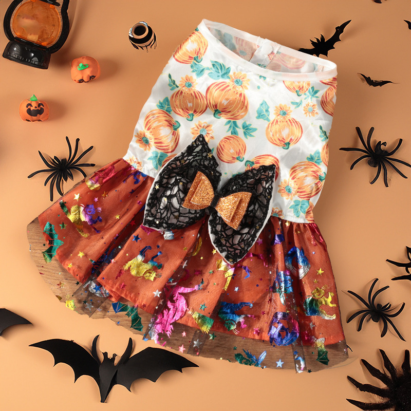 Cross-border All Saints high quality Mesh Bow Pet Skirt Small Dog Clothes Holiday Atmosphere Dog Mesh Skirt - Image 10