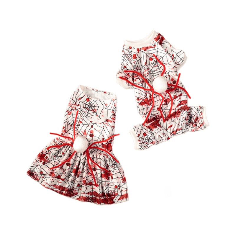 New Halloween pet dog skirt four-legged clothes horror blood spider small dog clothes cross-border wholesale - Image 5