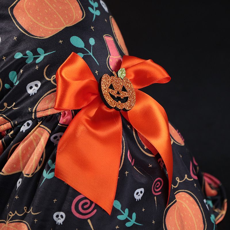 Pet Clothes Halloween Party Pumpkin Pet Dress Teddy Bomei Small Medium Dog Clothes Cross-border Explosions - Image 2