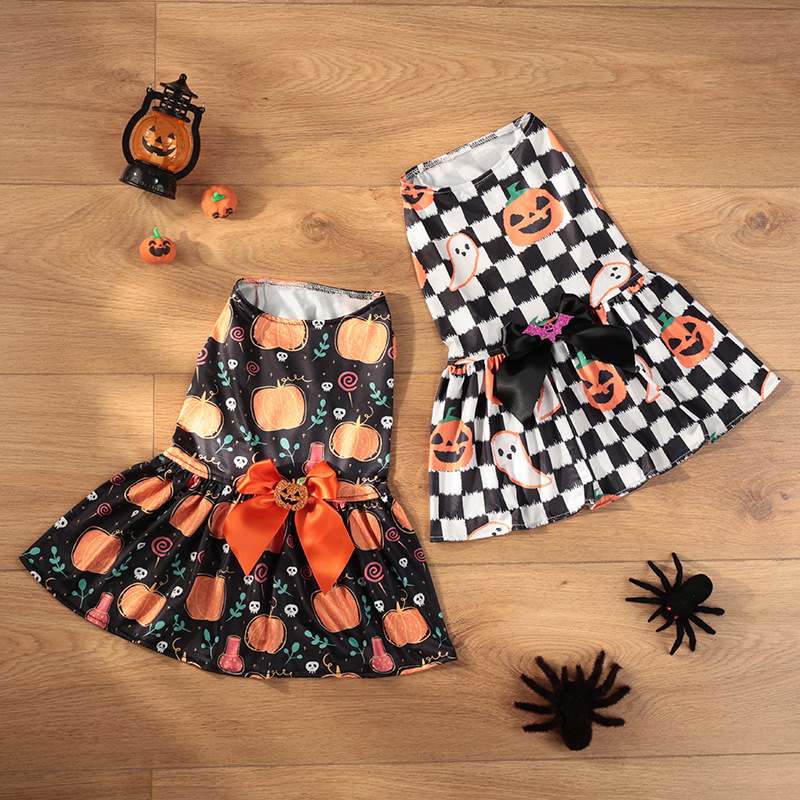 Pet Clothes Halloween Party Pumpkin Pet Dress Teddy Bomei Small Medium Dog Clothes Cross-border Explosions - Image 4