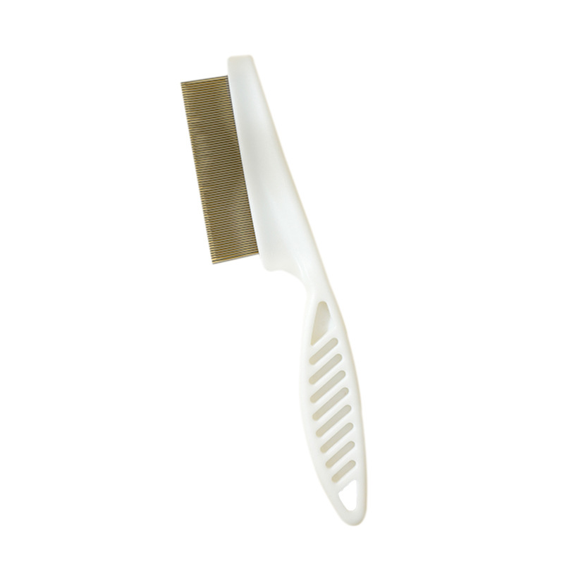 Cat Feather Wand Pet Grooming Comb, Stainless Steel Fine-Toothed Flea Removal Tool - Image 5