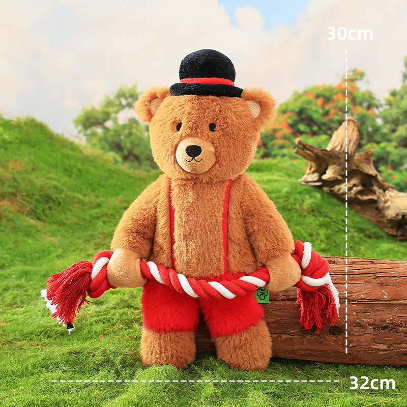 Premium Christmas Toy Small Squirrel and Reindeer Shaped Dog Toy Teething Rope Knot Plush Sound-Making Pet Toy - Image 6