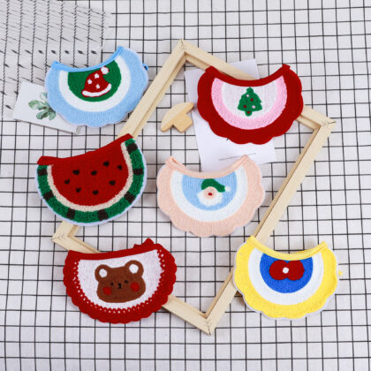 Pet Bib, Cat Collar, Knitted Cute Dog Saliva Bandana, Neck Accessory, Pet Christmas Costume