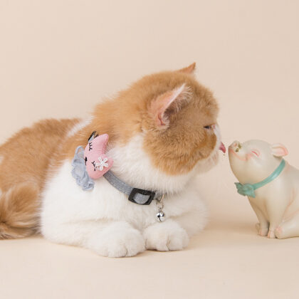 New Rabbit Lace Pet Collar with Bell Adjustable Cat Leash Cat Collar Drop Shipping