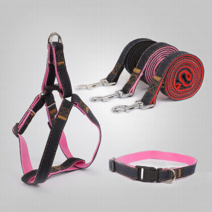 Medium and Small Dog Durable Grinding Cowboy Stitched Cloth Dog Walking Leash Adjustable Dog Dog Walking Leash Dog Rope