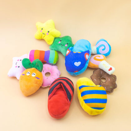 Plush Toy Small Dog Toy Slippers Radish Donut Dog Training Toy Pet Dog Toy Wholesale