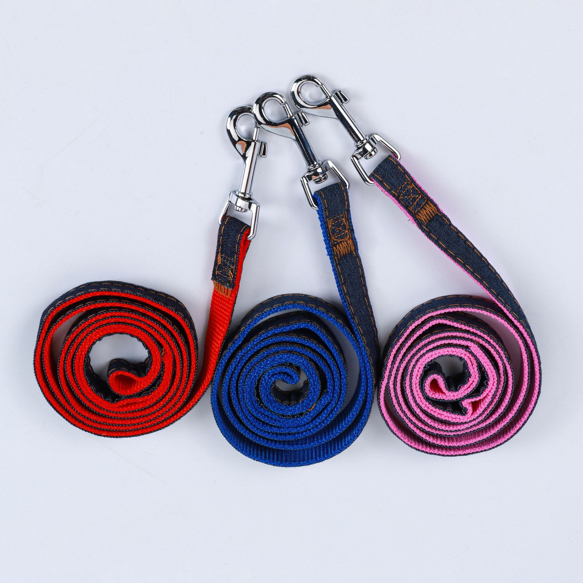 Spot Wholesale Denim Dog Leash Pet Supplies Chest and Back Traction Dog Leash Denim Harness Pet Dog Leash - Image 4