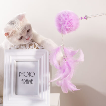 New handmade plush ball Bell fairy funny cat stick detachable dual-use funny cat artifact one-piece delivery