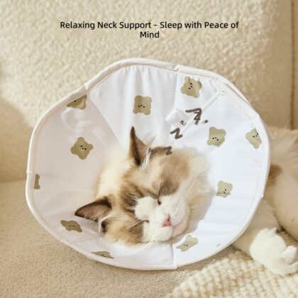 Pet Collar Cat Elizabeth Collar Cartoon Bear Print Dog Collar Sterization Anti-Licking Headgear