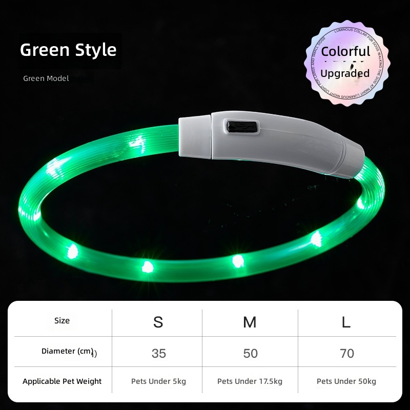 Dog luminous collar night anti-lost waterproof USB charging colorful pet collar can be DIY cutting supplies - Image 6