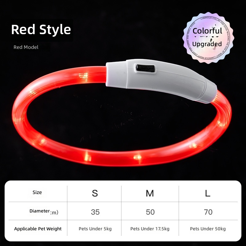 Dog luminous collar night anti-lost waterproof USB charging colorful pet collar can be DIY cutting supplies - Image 7