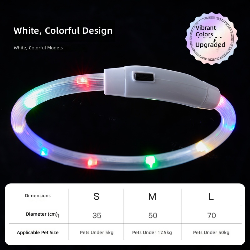 Dog luminous collar night anti-lost waterproof USB charging colorful pet collar can be DIY cutting supplies - Image 8
