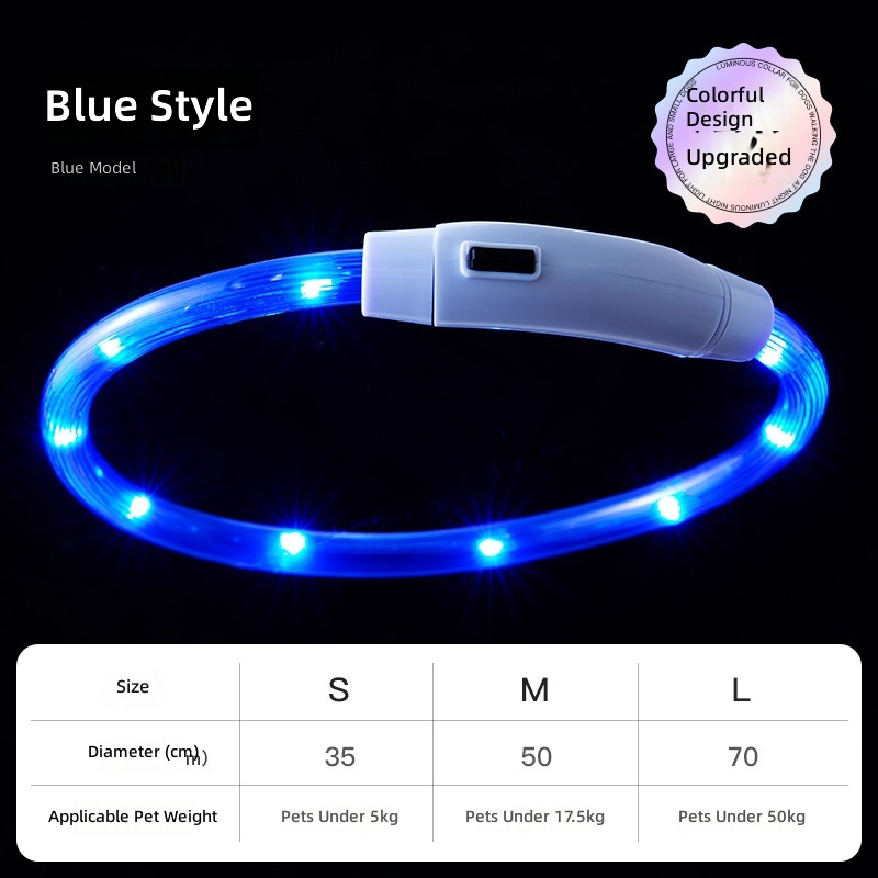 Dog luminous collar night anti-lost waterproof USB charging colorful pet collar can be DIY cutting supplies - Image 10
