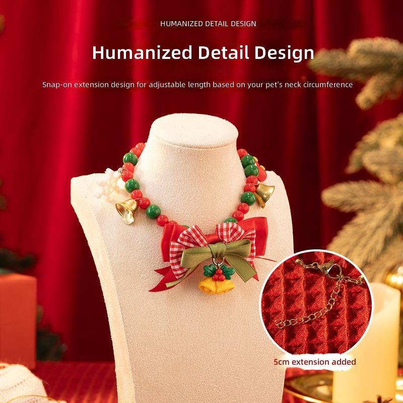 Cross-Border Export of New Pet Christmas Scarves, Cat and Dog Bow Collars, Christmas Bows, Clothing Scarves - Image 3