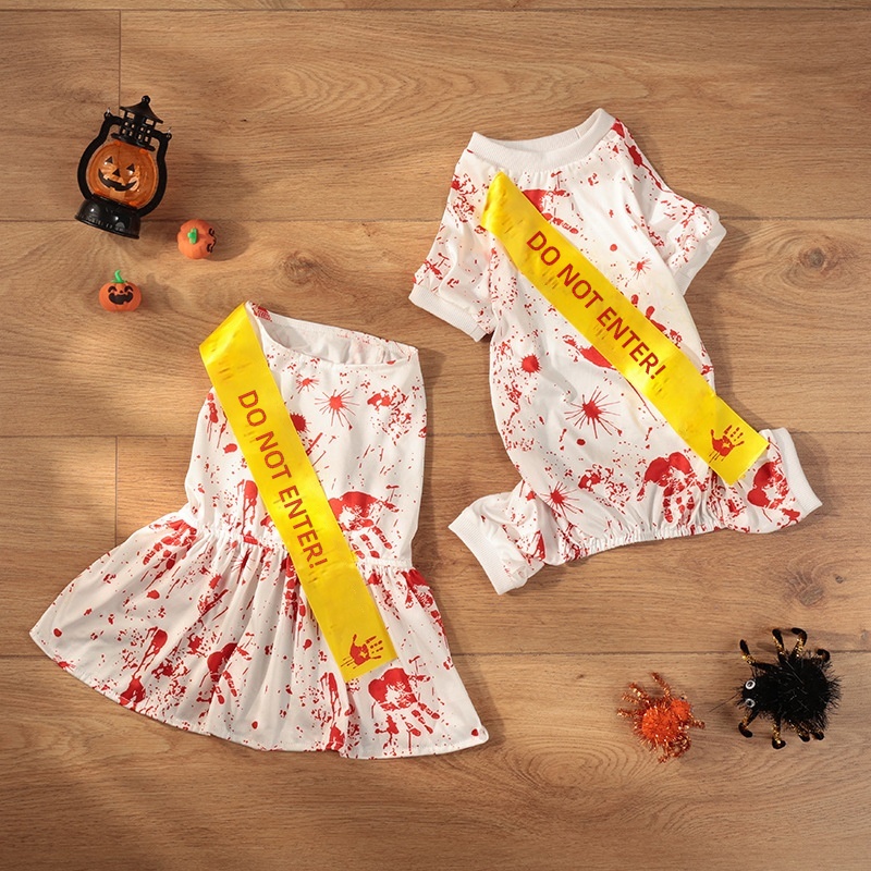 New Halloween pet dog skirt four-legged clothes horror blood spider small dog clothes cross-border wholesale - Image 6