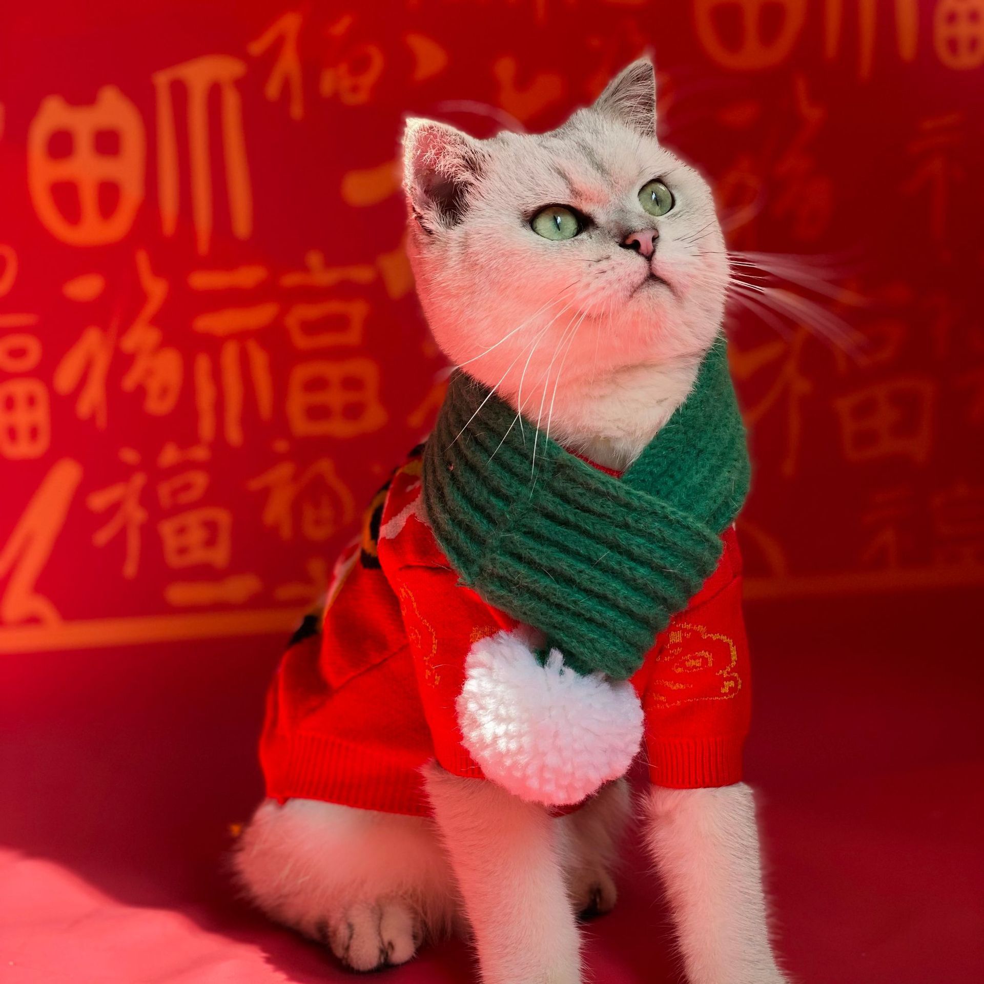 Cat Collar, Neck Scarf, Dog Scarf, Christmas Saliva Scarf, Knitted Wool, Hand-Knitted Neck Accessories, Cross-Border - Image 2